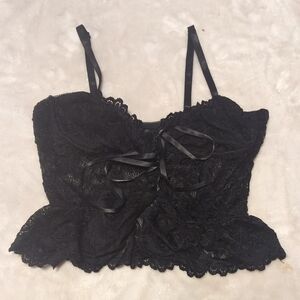 Black Lace Bustier Top